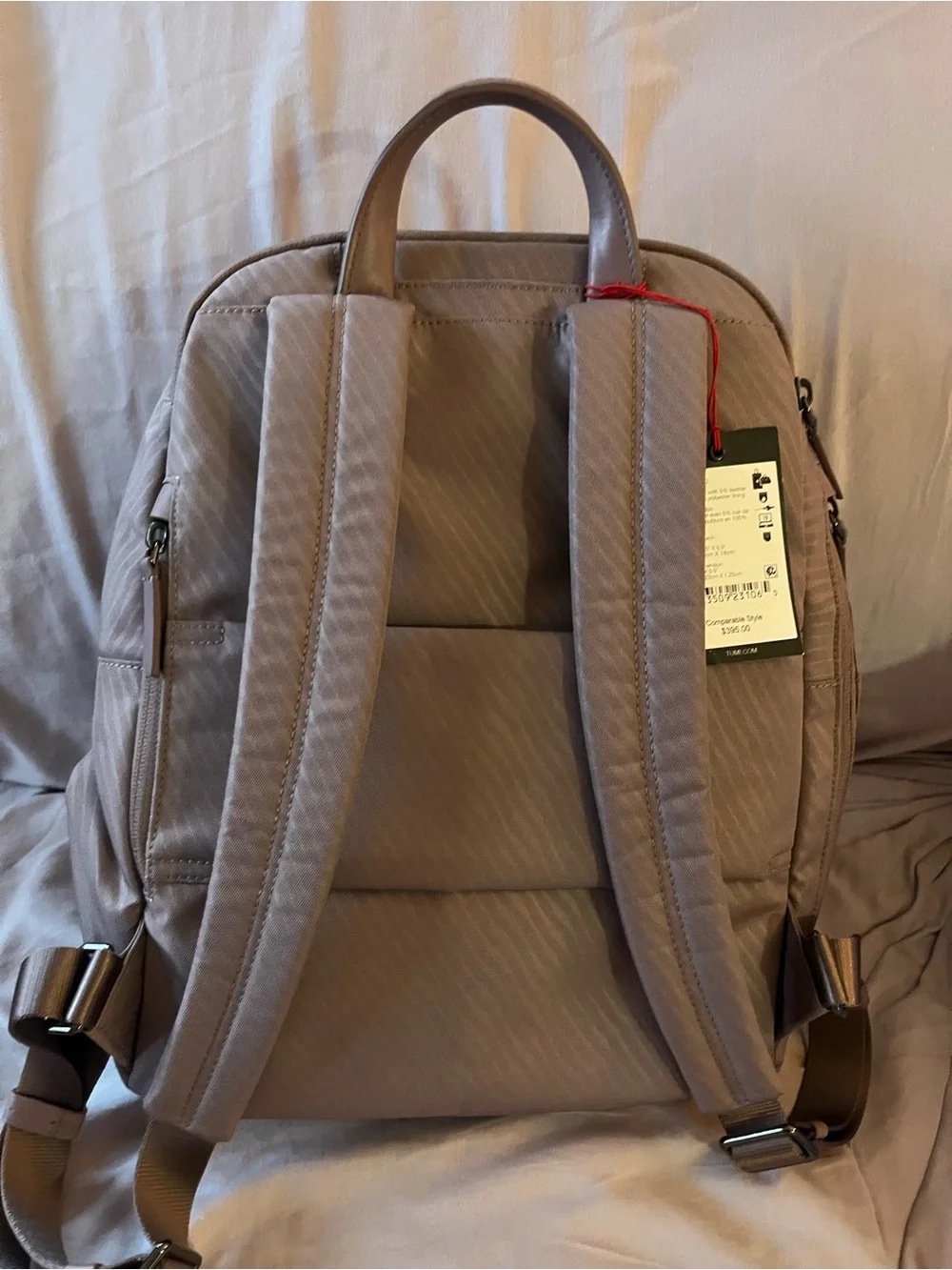 Tumi Mauve harriet Backpack with Leather Trim nwt